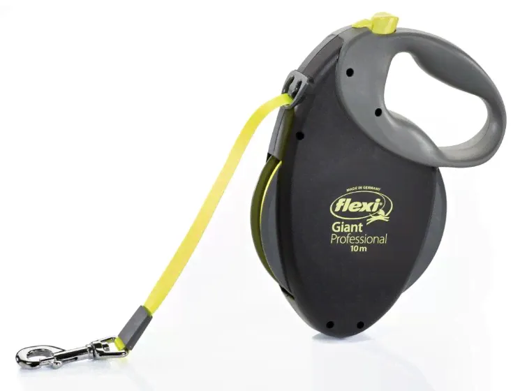 Поводок-рулетка для собак Flexi Giant Professional tape, L 10 м., 50 кг. черный неон, арт. 03010 3