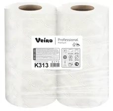K313 Бумажные полотенца в рулонах Veiro Professional Premium белые двухслойные (20 рулонов по 18 метров)