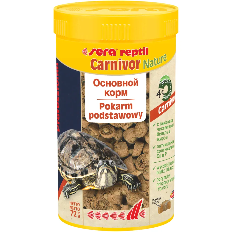 Sera Reptil Professional Carnivor двухкомпонентный корм для плотоядных рептилий, гранулы, 250 мл 01820-2