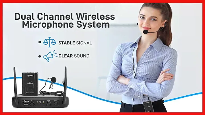 Pyle Dual Channel Wireless Microphone System - VHF Fixed Dual Frequency Wireless Mic Receiver