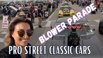 PRO STREET CARS BIG BLOCK BLOWER ENGINES PARADE DAYTONA
