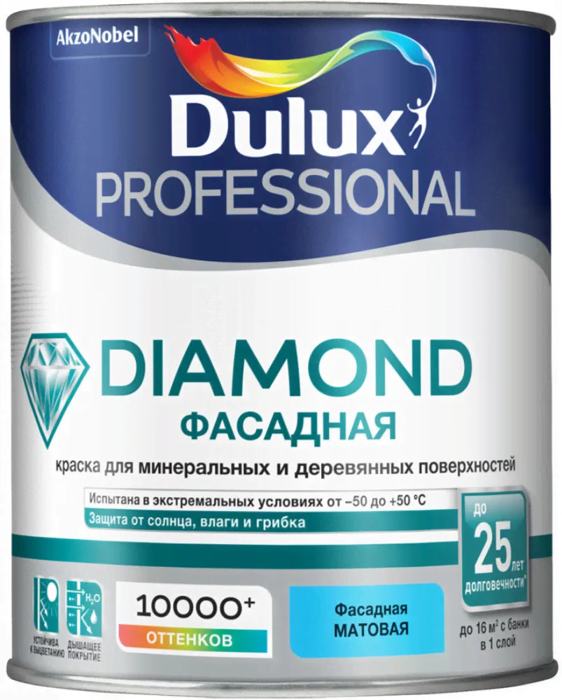 Краска Dulux Professional Diamond Фасадная бесцветная 0.9 л-0