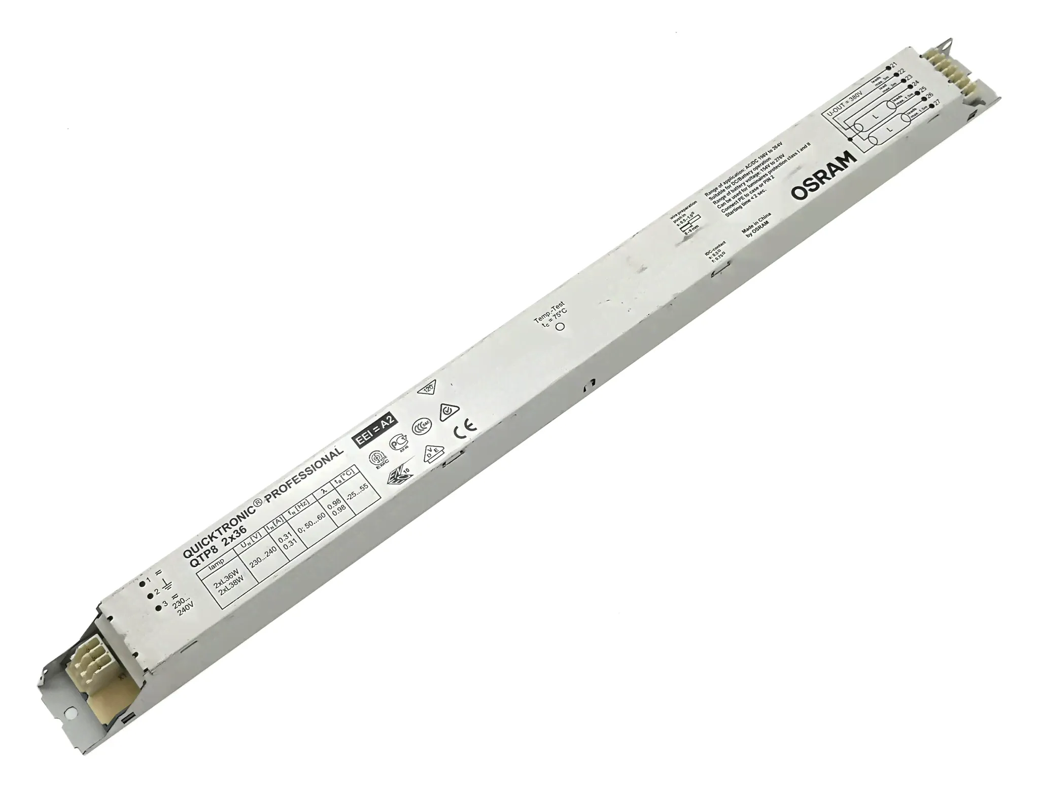 Пускорегулирующий аппарат OSRAM ЭПРА QUICKTRONIC PROFESSIONAL QTP8 2x36 для люминесцентных ламп (--)