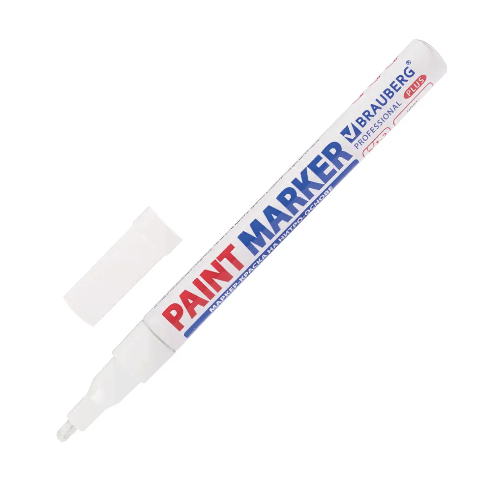 Маркер-краска Brauberg Professional Plus белый, 1-2мм, круглый наконечник