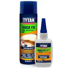 TYTAN Professional Клей двухкомпонентный цианоакрилатный для МДФ, прозрачный 200 мл / 50 г