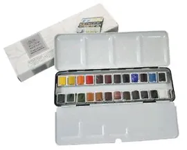 Winsor Newton Artists Professional Quality Watercolour 24 Half Pan Metal Box