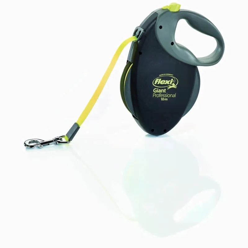 Поводок-рулетка Flexi Giant Professional 10 м для собак до 50 кг лента чёрная Neon 1 ш-0