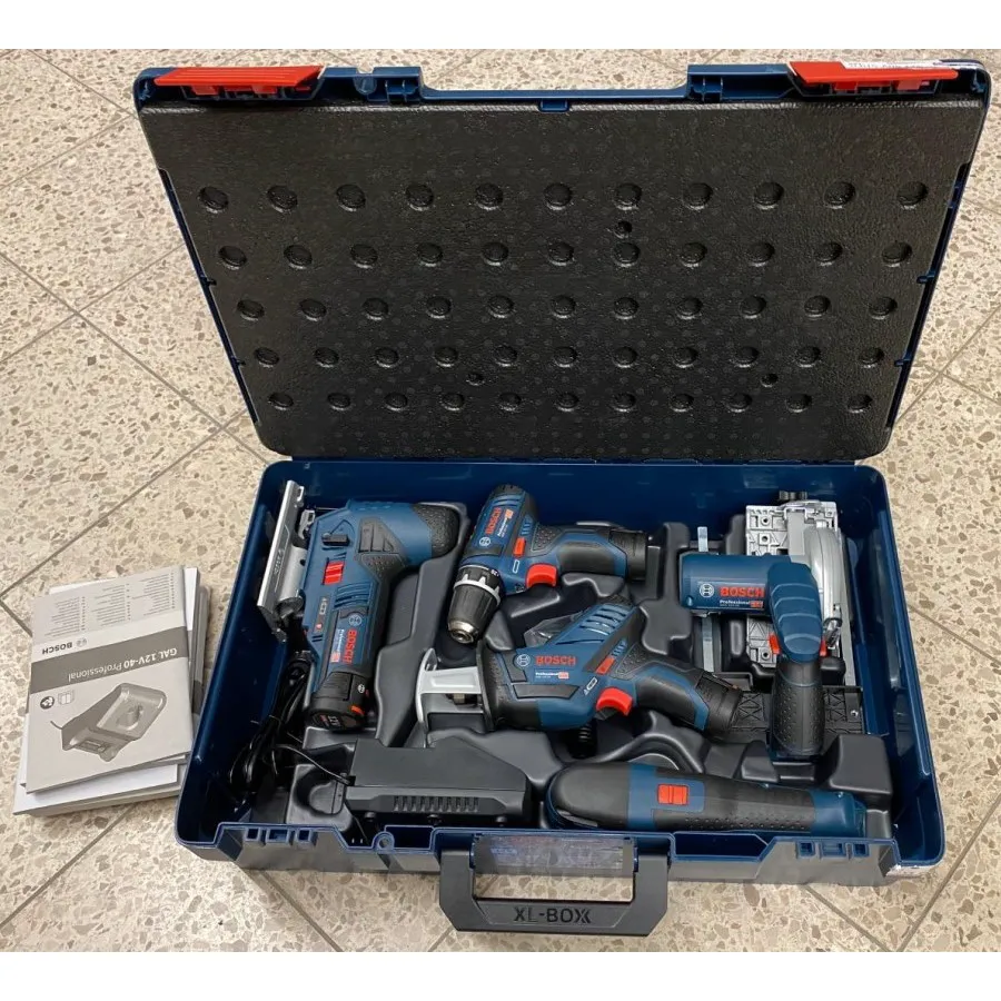 Bosch GSR 12V-15 + GST 12-70 + GOP 12V-28 + GKS 12V-26 + GSA 12V-14 Professional 0615A0017C наборы электроинструментов в Нижний Новгород-0