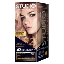 стойкая крем-краска для волос studio professional 3d holography, тон 9.25 розовое золото essem hair studio professional
