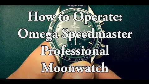 How To Operate Omega Speedmaster Professional Moonwatch (Caliber 861 863 1861 1863)