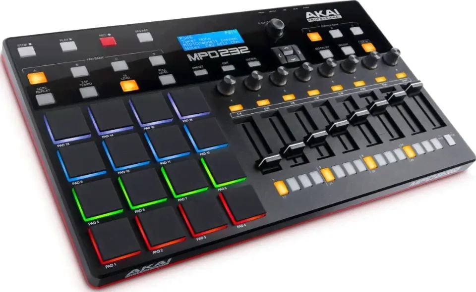 MIDI-контроллер ударных пэдов Akai Professional MPD232, 32-шаговый секвенсор, всего 30 пресетов, 8 назначаемых фейдеров / ручек и кнопок Q-Link, специ-0