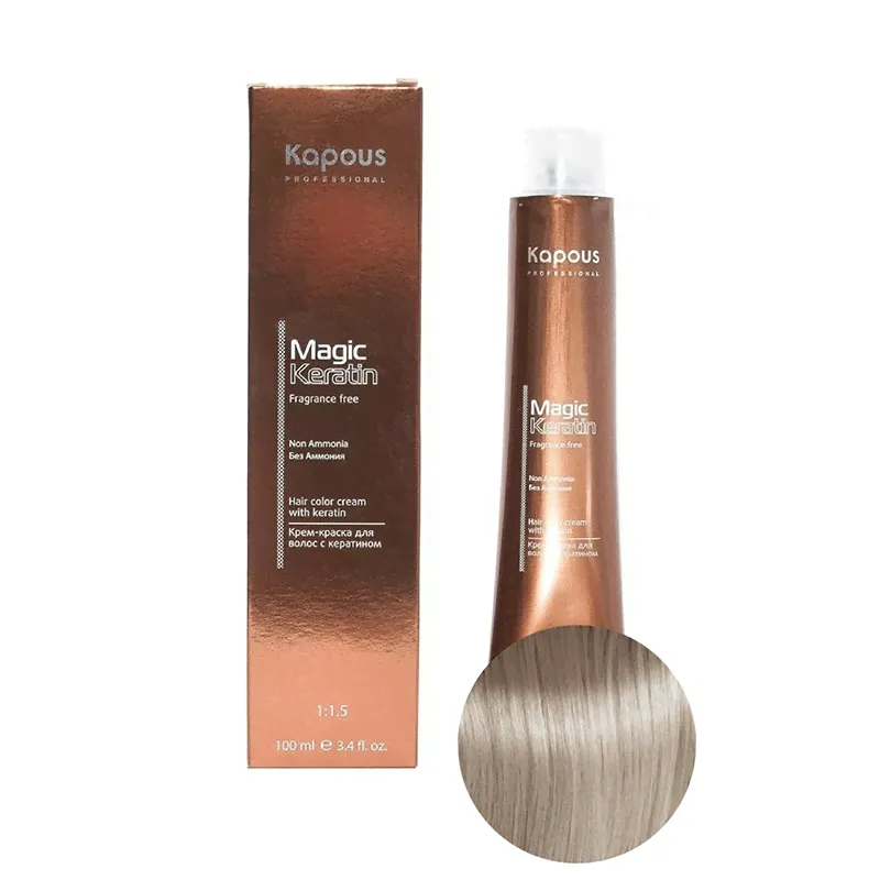 Крем-краска для волос без аммония с кератином Non Ammonia Magic Keratin 10.23, 100 мл, Magic Keratin, KAPOUS PROFESSIONAL-0