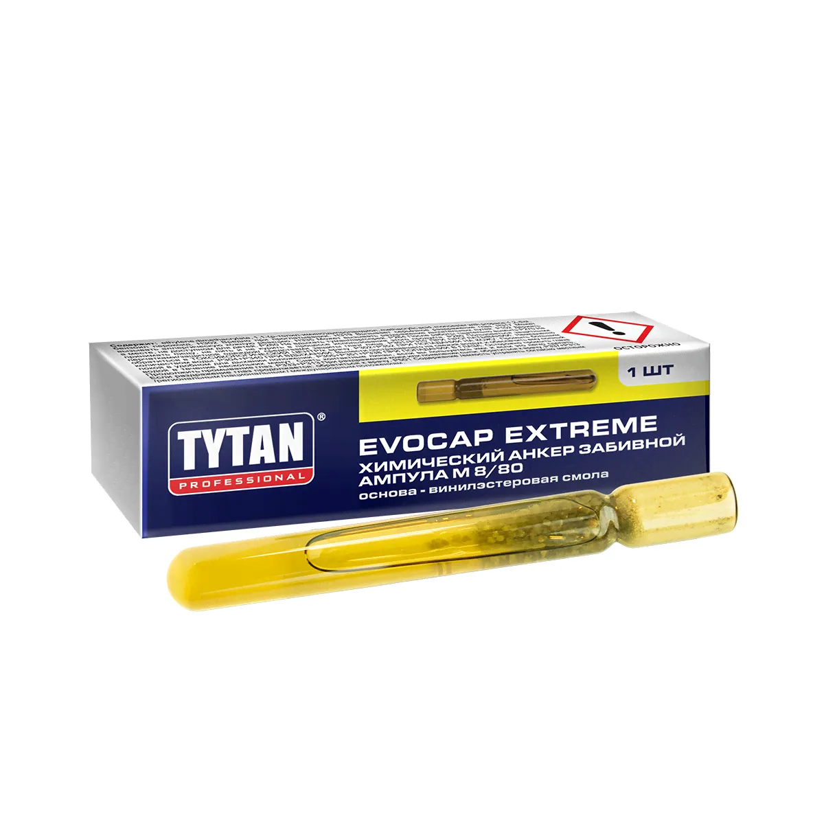 Анкер химический забивной Tytan Professional Evocap Extreme M8/80, ампула