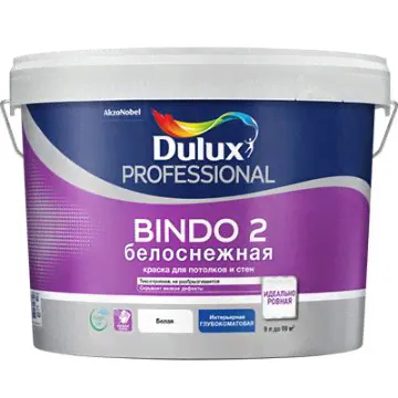 Краска Dulux Professional Bindo 2 Innetak для стен и потолков белоснежная 10 л-0