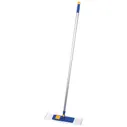Швабра плоская 40см OfficeClean 266756 "Professional", микрофибра/абразив, карманы, ручка 120см
