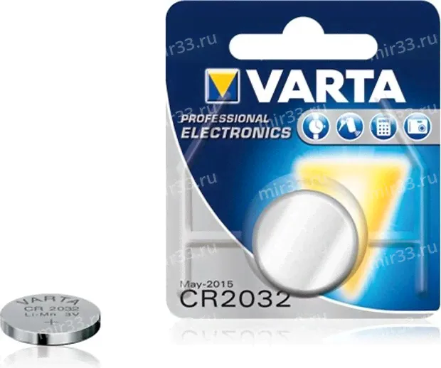 Батарейка Varta CR2032-1BL Professional Electronics, 1.55В, (1/10/100)-0