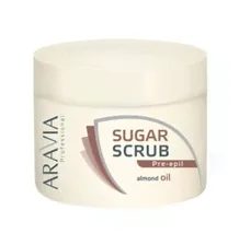 Скраб сахарный для тела с маслом миндаля Aravia Professional 300 мл