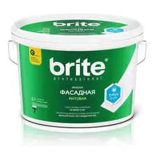 Краска ВД "BRITE PROFESSIONAL" фасадная матовая база А 9л