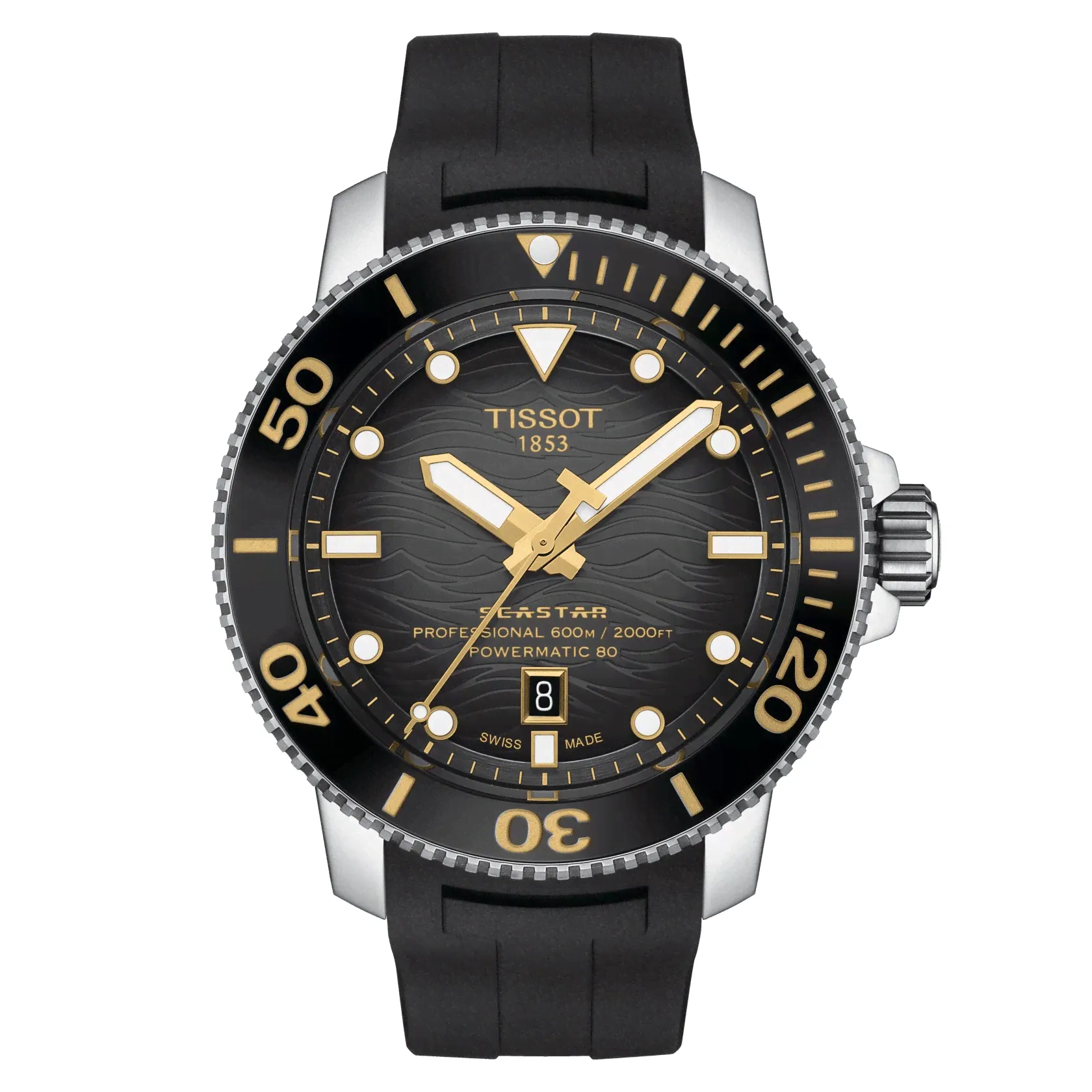 Часы Tissot Seastar 2000 Professional Powermatic 80 Сертификация ISO 6425 (2018) 46mm серый стальной автоматический T120.607.17.441.01