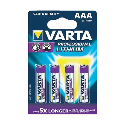 Элемент питания VARTA AAA (LR03) Professional Lithium BL4