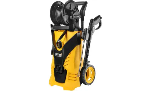 Мойка высокого давления Huter W210i Professional, 220В, 2.6кВт, 210бар, 450л/ч, длина шланга 8м, с водяным охлаждением и с насосом для забора воды, на колёсах, арт. 70/8/18-0