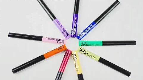 NEW NYX Vivid Brights Eyeliner SWATCHES | Stephanie Nadia