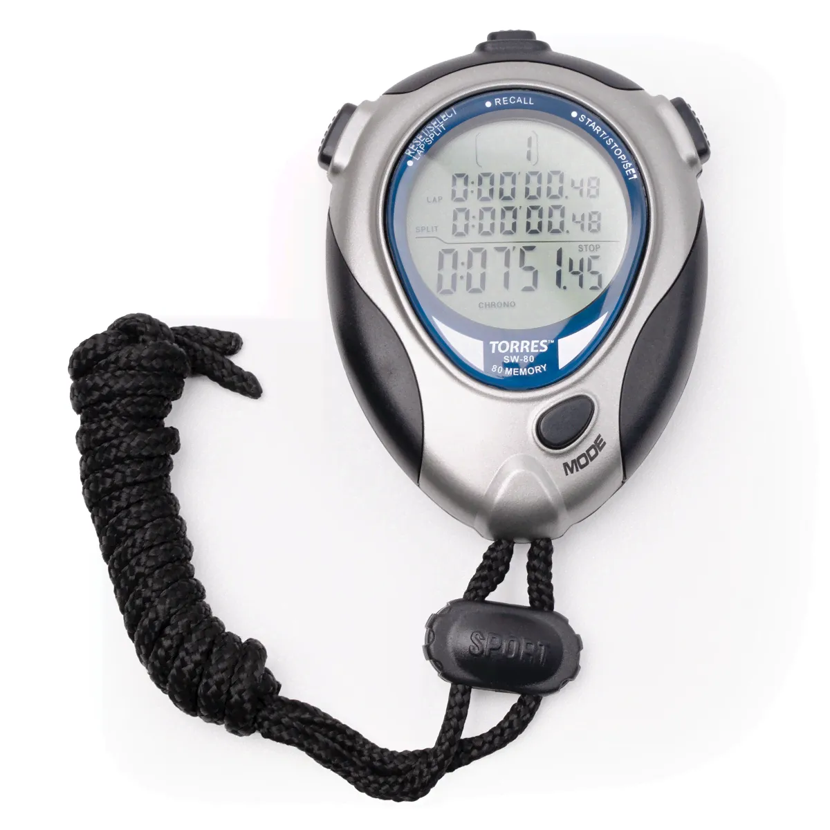 Секундомер профессиональный TORRES Professional Stopwatch SW-80, цвет Серебристый-0