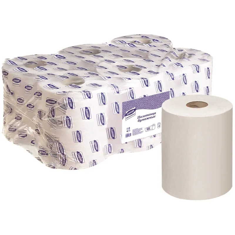 Полотенца бумажные д/дисп. Luscan Professional 1сл300м 6рул/уп-0