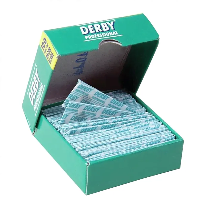 Derby Professional Single Edge Blades — Сменные лезвия для бритья односторонние для шаветки, 100 шт-2